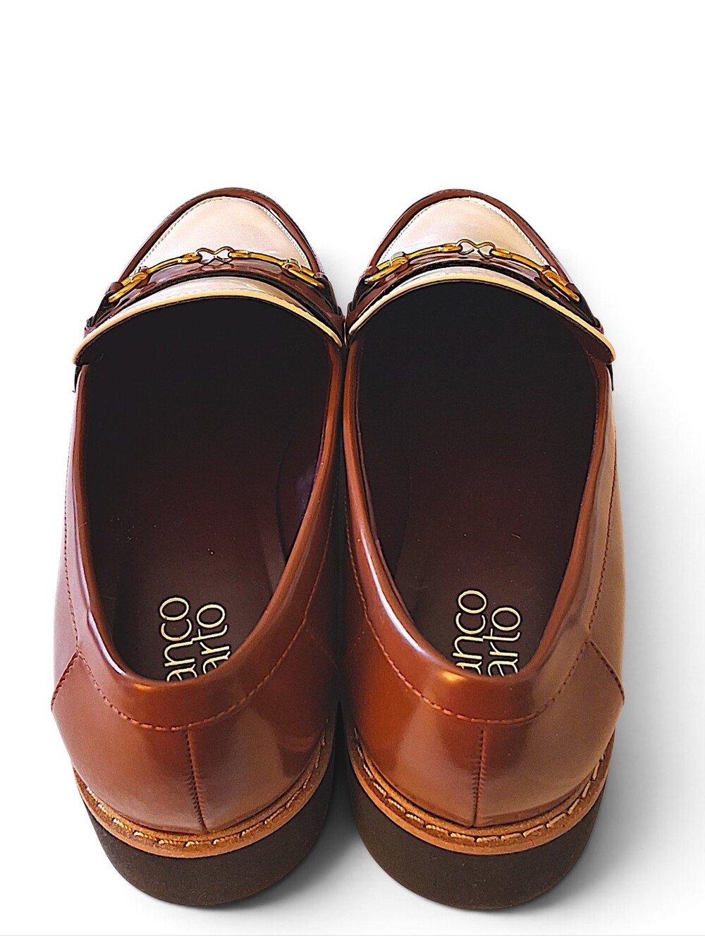 Franco Sarto Colette Horsebit Lug Loafers Tobacco Brown Wide 9W - New in Box - Picture 8 of 16